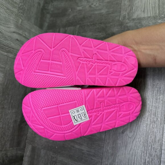 Champion Classic Super Slide Splash Toddler size 7 Hot Pink White Sandals - Picture 7 of 8